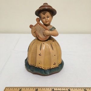 Wooden Reuge Swiss musical doll vintage